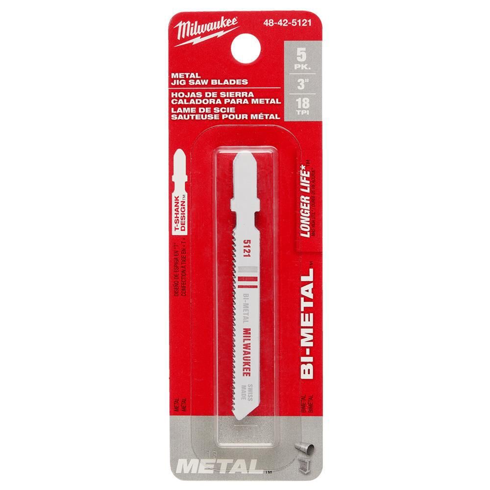 Milwaukee 3 in. 18 TPI Bi-Metal Jig Saw Blade 5PK, large image number 8