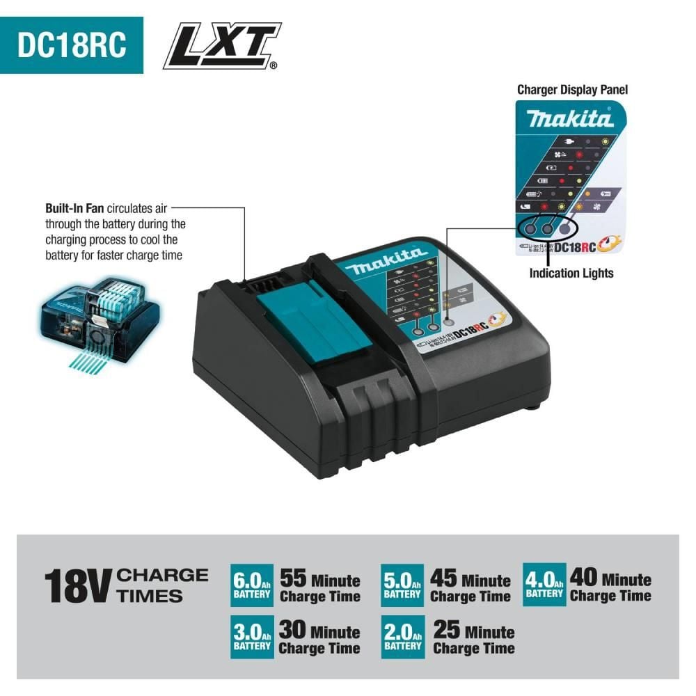Makita 18V LXT Lithium-Ion Brushless Cordless 2 Piece Combo 5 Ah Kit, large image number 5