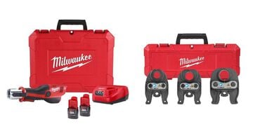 Milwaukee M12 FORCE LOGIC Press Tool with 1/2 Inch-1 Inch IPS-P Press Jaw Kit Bundle