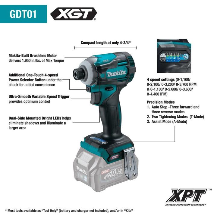 Makita 40V max XGT Brushless Cordless 5-Piece Combo Kit (4.0Ah), large image number 9