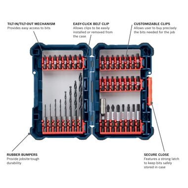 Bosch 40 pc Impact Tough Drill Drive Custom Case System Set, large image number 1