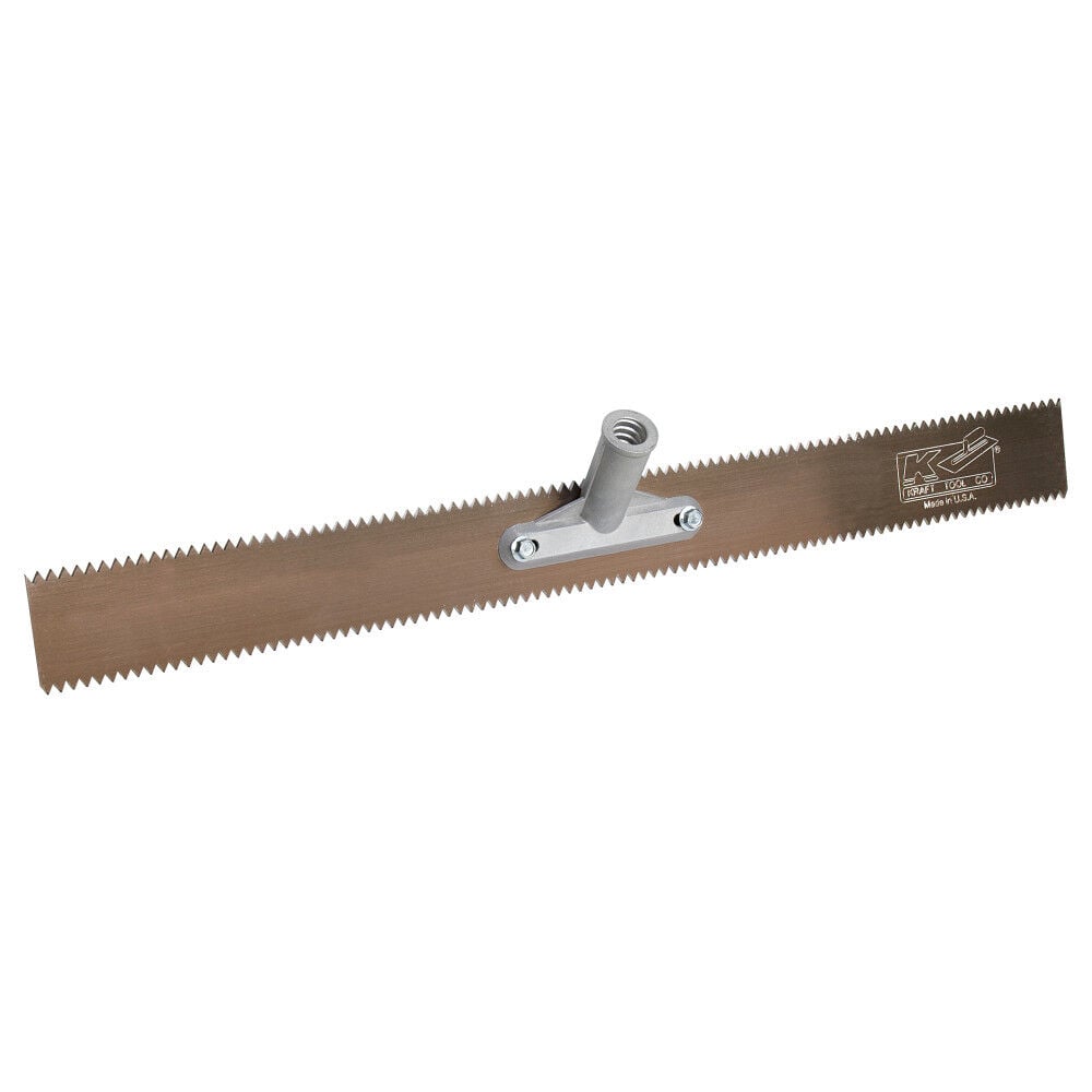 Kraft Tool Co 24 Inch Double 1/4 Inch V-Notch Steel Rake Head, large image number 1