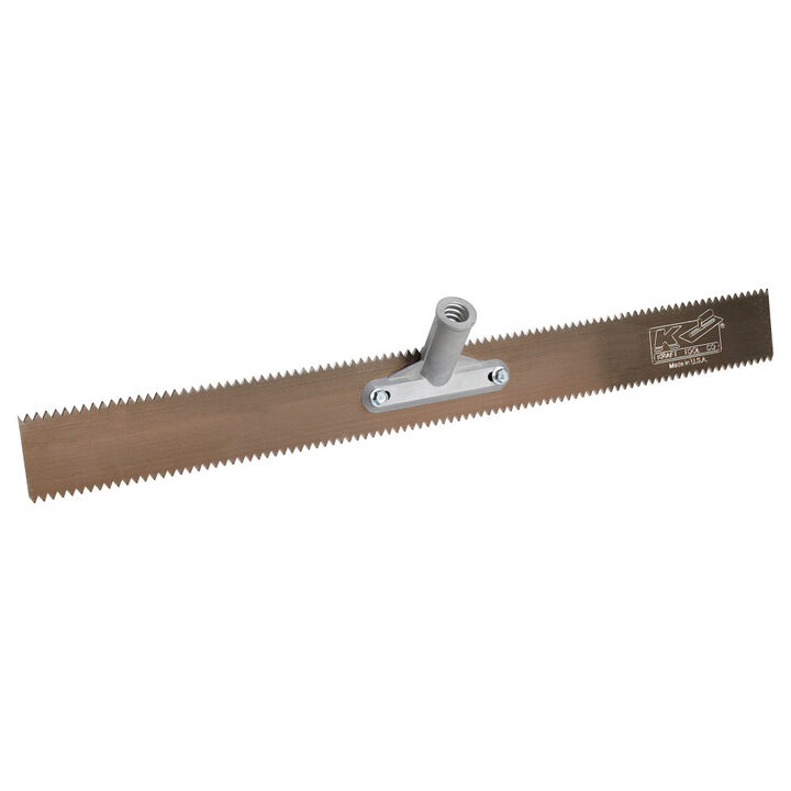 Kraft Tool Co 24 Inch Double 1/4 Inch V-Notch Steel Rake Head