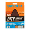 Spyder Detail Sander Sheets, 120 Grit Alum Oxide, 3.75 Inch x 5.25 Inch Mouse, 15 Pieces, small image number 1