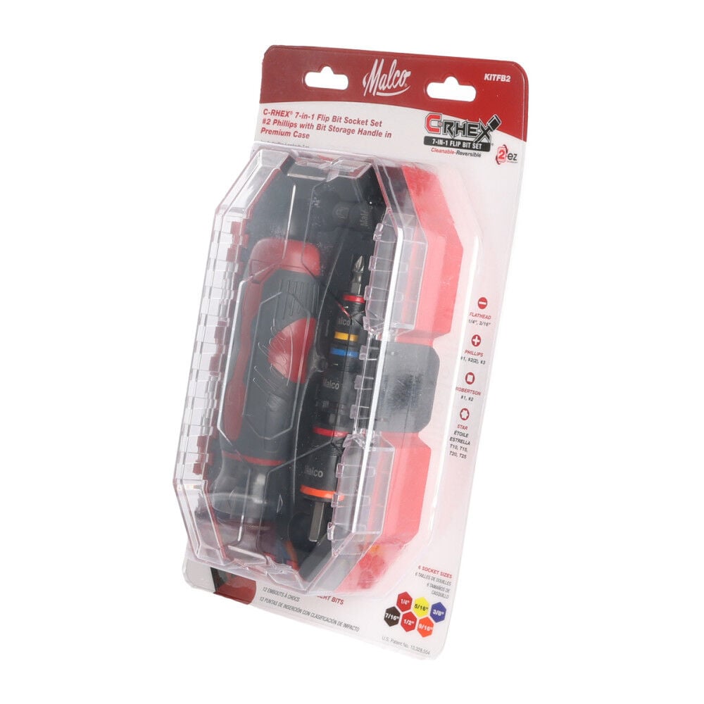 Malco Products C-RHEX 7-in-1 Flip Bit Socket Set Service Kit with Storage Handle in Premium Case, large image number 13
