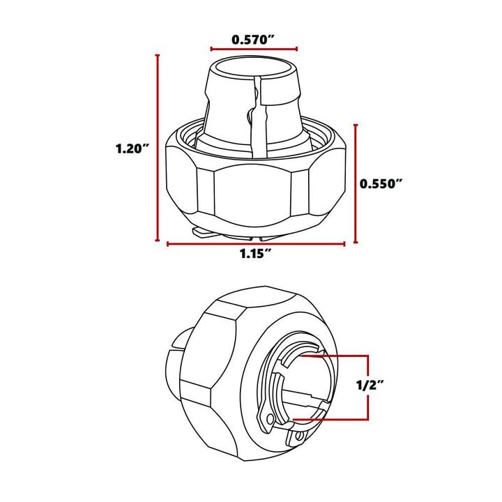 Big Horn 1/2 Inch Router Collet for Porter Cable, large image number 1