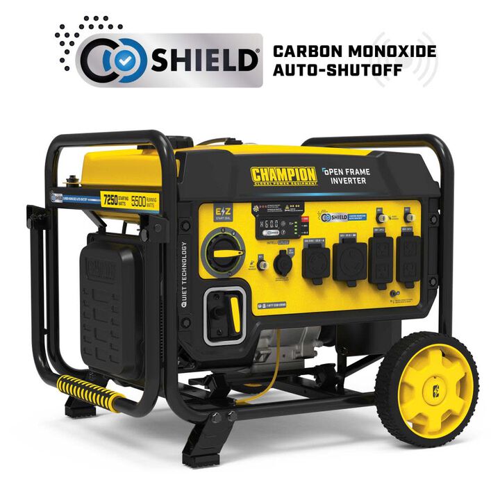 Champion Power Equipment 7250-Watt Gas Powered 49 State RV Ready Portable Open Frame Inverter Generator with Quiet Technology