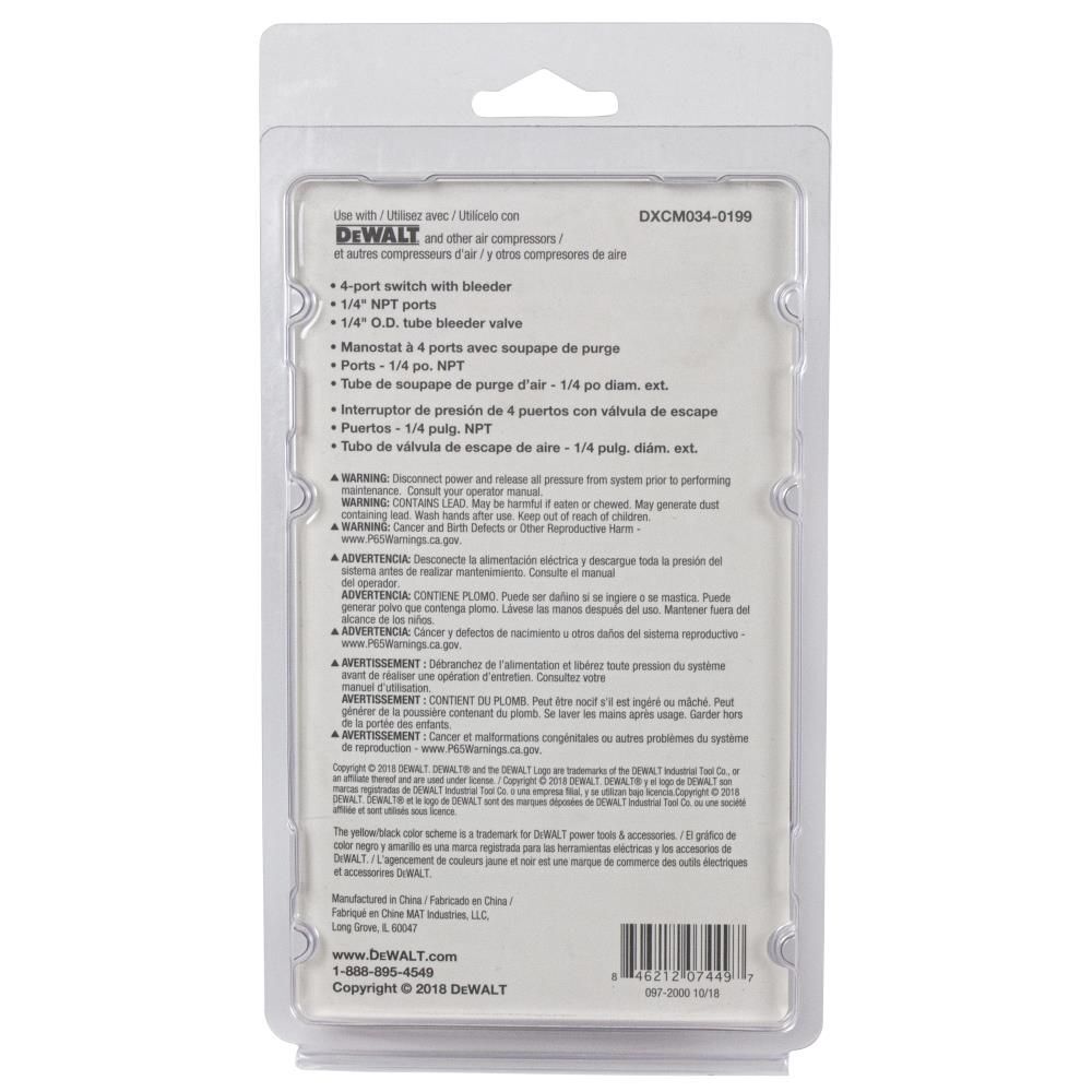 DEWALT 145-175 PSI Replacement Pressure Switch for Air Compressors, large image number 8