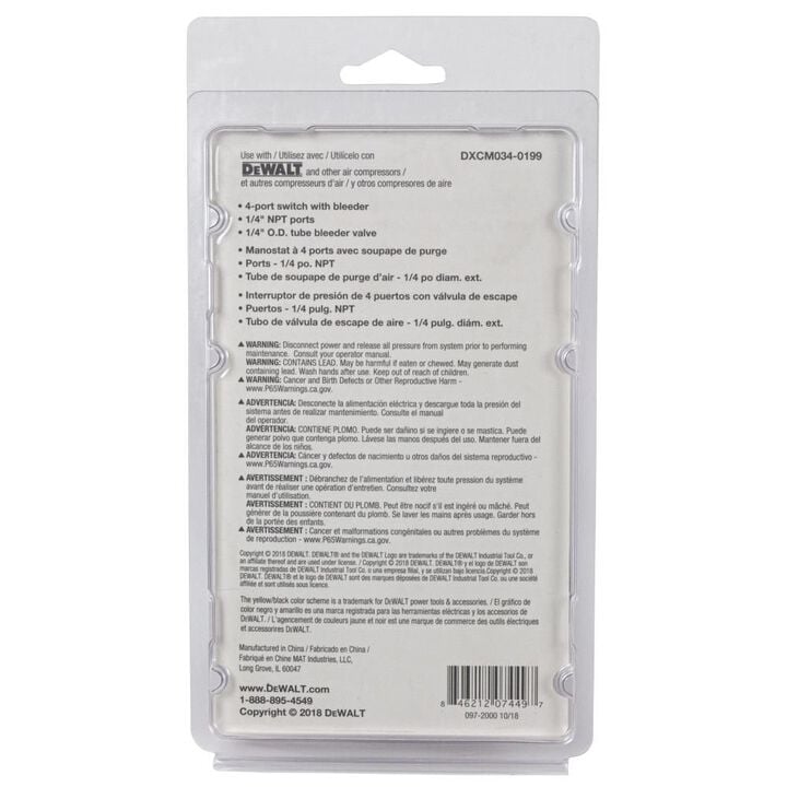 DEWALT 145-175 PSI Replacement Pressure Switch for Air Compressors, large image number 7