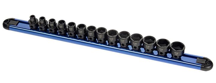 Sunex Promotional 3/8in Drive Low Profile Metric Impact Socket Set with Hex Shank 14pc