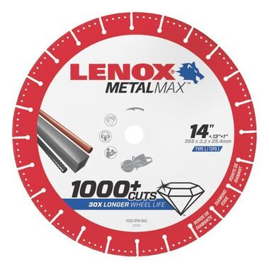 Lenox 14 In. x 1 In. MetalMax Diamond Cutoff Wheel GS, large image number 0