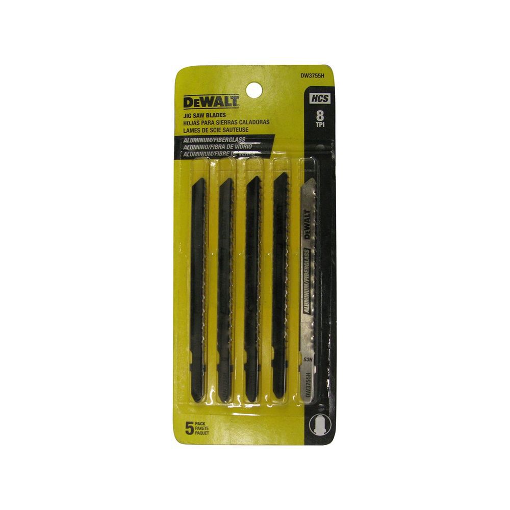 DEWALT 4 in 8 TPI Aluminum/Fiberglass Cut Hcs T-Shank Jig Saw Blade, large image number 5
