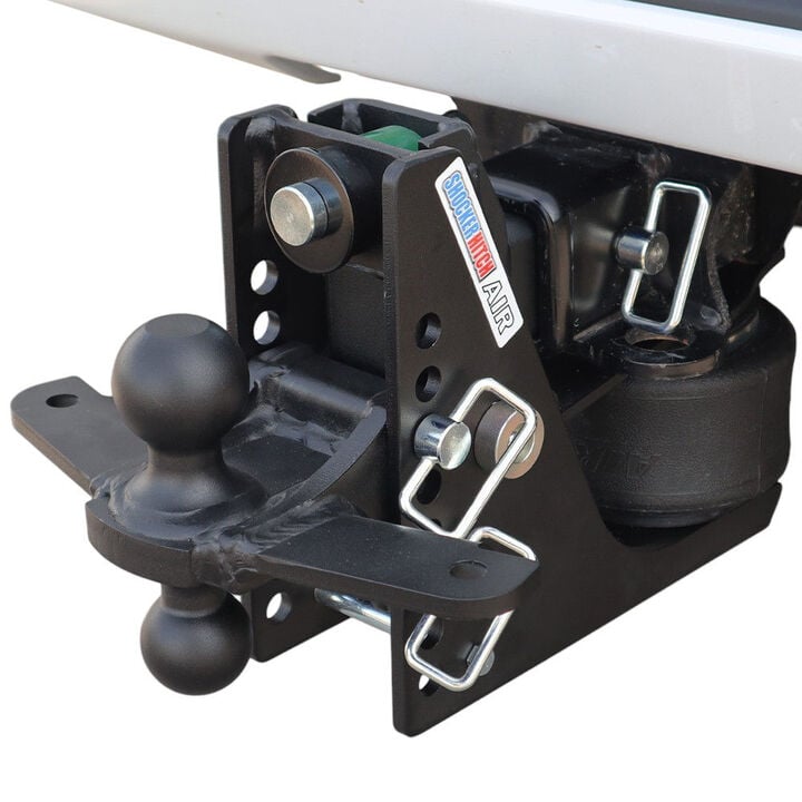 Shocker Hitch 14K 2 Inch Max Black Air Receiver Hitch & Black Combo Sway Bar Tab Ball Mount 2 Inch & 2 5/16 Inch Hitch Balls, large image number 1