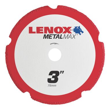 Lenox 3 In. x 3/8 In. MetalMax Diamond Cutoff Wheel DG, large image number 0