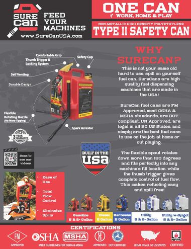 Surecan 5 Gal Safety Gas Can Type II, large image number 8