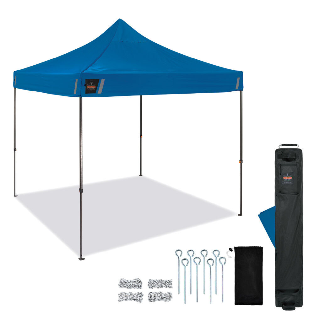 Ergodyne 10 Ft x 10 Ft Heavy Duty Pop-Up Tent Blue – 12907