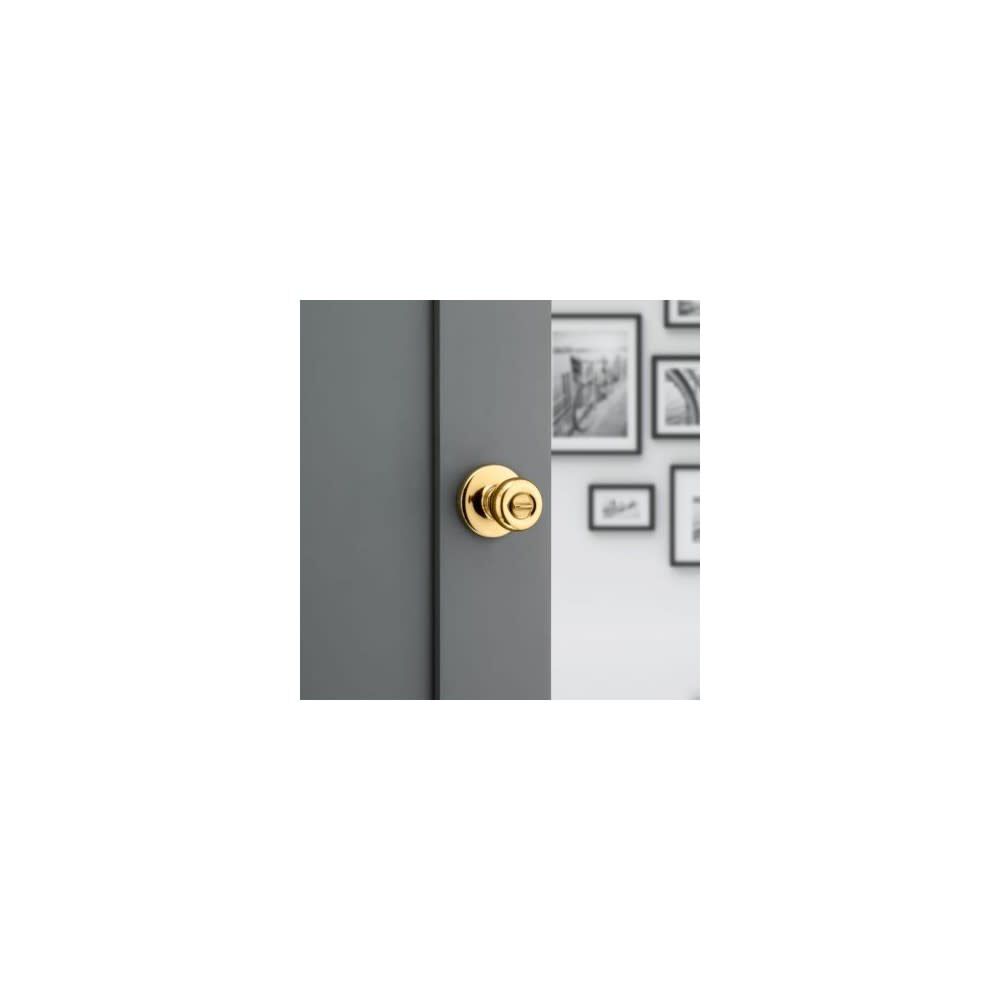Kwikset Tylo Door Knob Polished Brass Bed & Bath Privacy Round, large image number 6