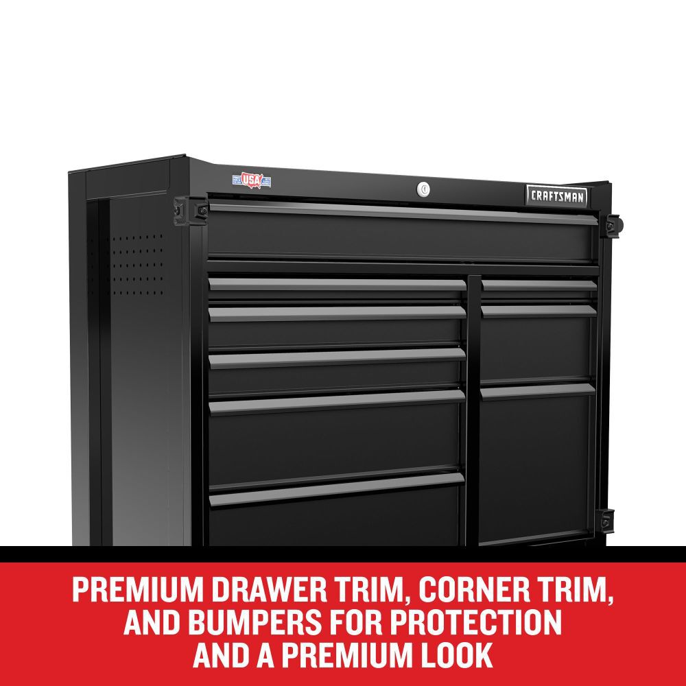 CRAFTSMAN S2000 Series 41 Inch Wide 9-Drawer Rolling Tool Cabinet, Black, large image number 10