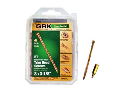 GRK Fasteners RT Composite Deck Trim Screws #8 x 3 1/8in 100qty, large image number 0