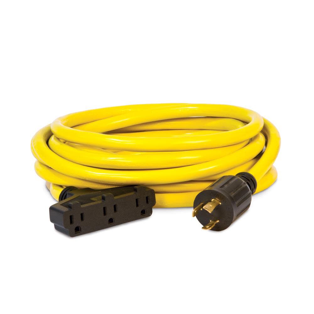 Champion Power Equipment 25-Foot 30-Amp 125-Volt Fan-Style Generator Extension Cord (L5-30P to three 5-15R) – 48034