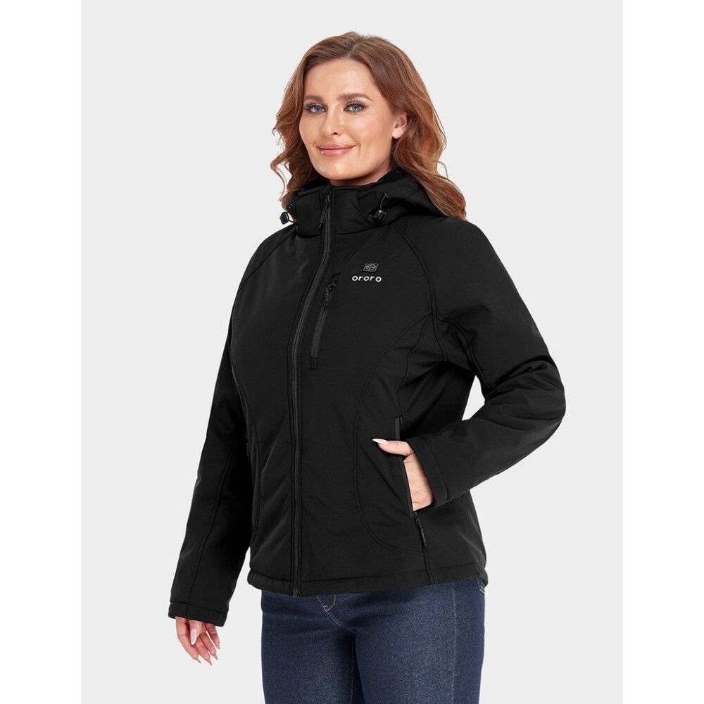 ORORO Womens Black & Purple Classic Heated Jacket Kit 3X, large image number 5