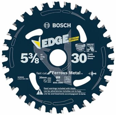 Bosch 5-3/8 In. 30 Tooth Edge Circular Saw Blade for Ferrous Metal Cutting