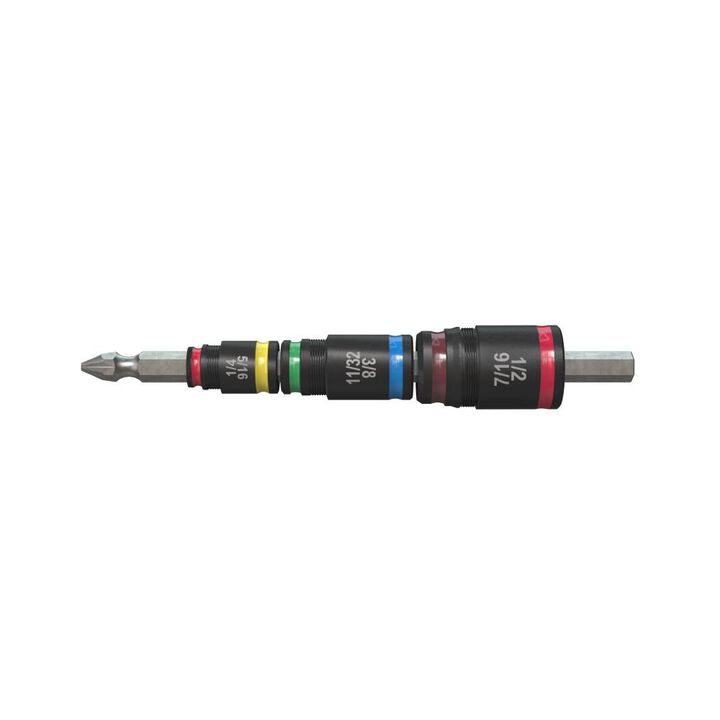 Malco Products 7-in-1  C-RHEX Flip Bit Socket Set, #2 Phillips Model  with 1/4"-5/16", 11/32 - 3/8", 1/2"-7/16" socket sizes, large image number 2