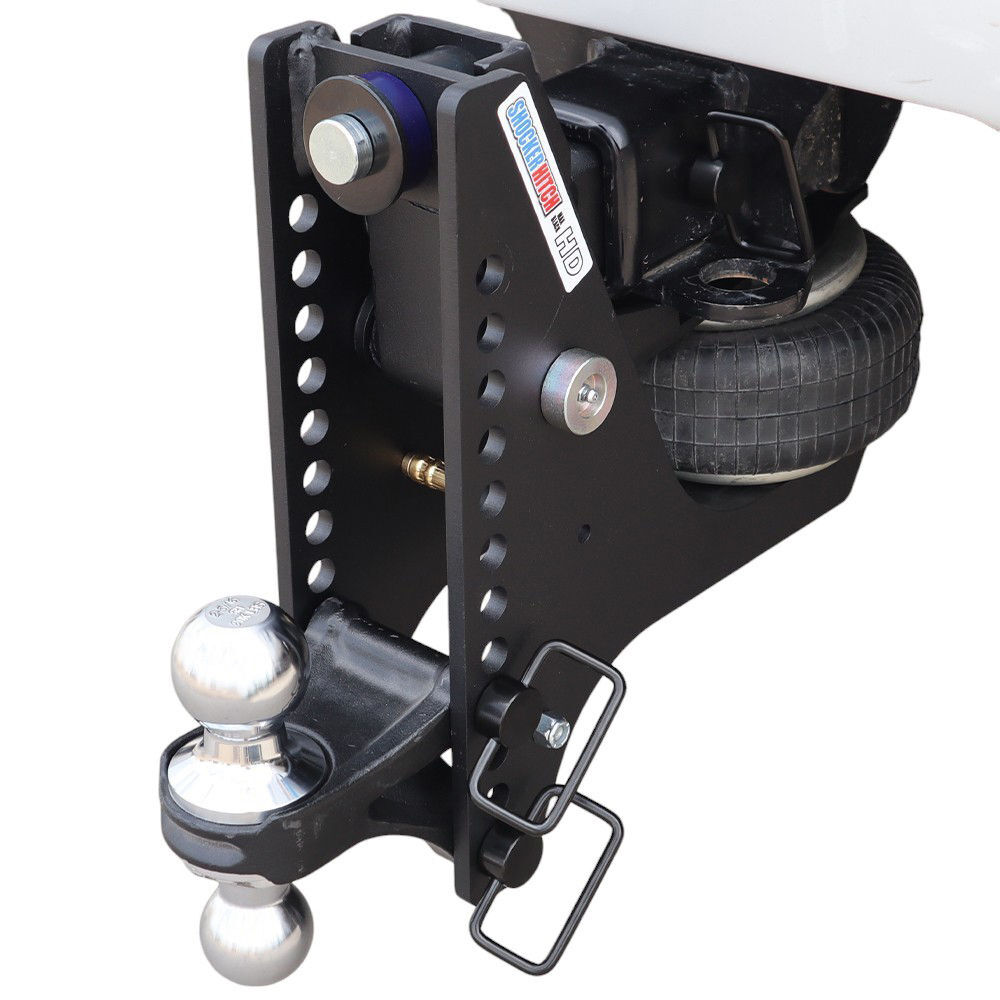 Shocker Hitch HD 20K Max Black Super Drop 2 Inch Receiver Hitch & Chrome Combo Ball Mount with 2 Inch & 2 5/16 Inch Hitch Balls, large image number 2
