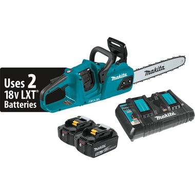 Makita 18V X2 (36V) LXT Lithium-Ion Brushless Cordless 14in Chain Saw Kit (5.0Ah), large image number 0