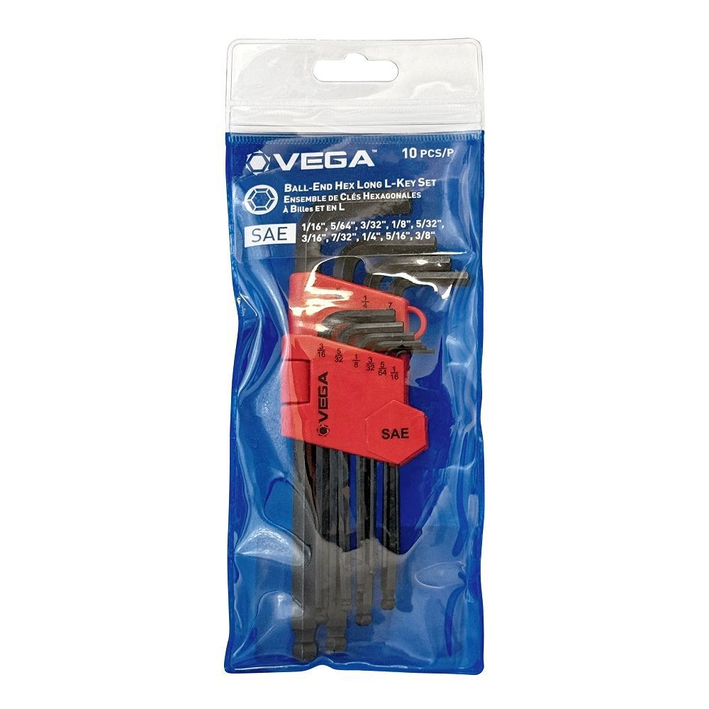 Vega Ball-End Hex L-Key Set - Inch, Long, 10 Piece, large image number 3