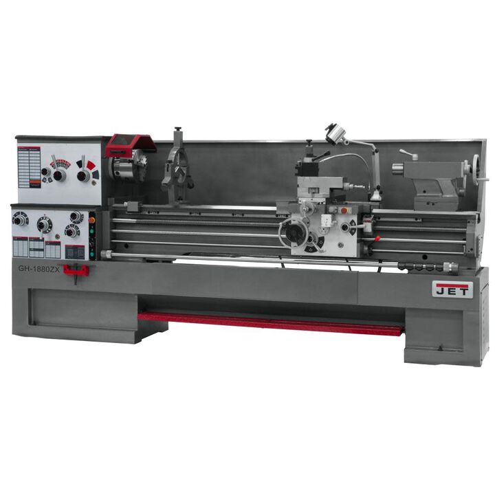 JET Gear Head 18 x 80 ZX Lathe with 2-Axis ACU-RITE DRO 203 Installed, large image number 2