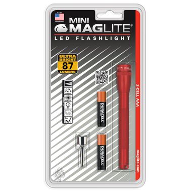 Maglite Mini LED 2-Cell AAA Red Flashlight