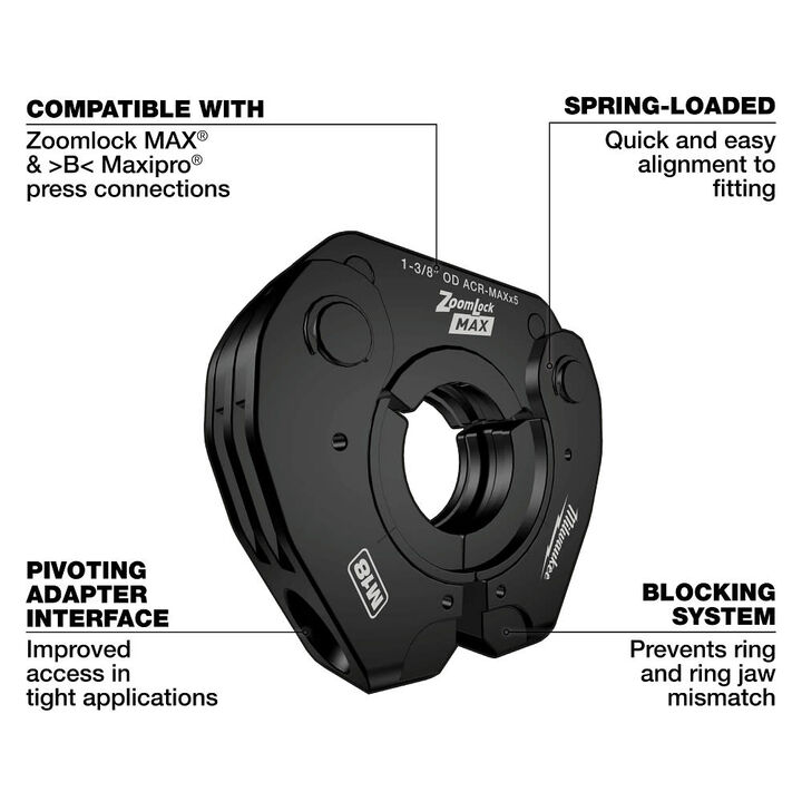 Milwaukee 2-1/8 Inch ZoomLock MAX and MaxiPro Pivoting Press Ring, large image number 11