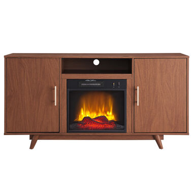 Hearthpro Console Style Media Electric Fireplace Closed Abrasive Grain Coat Storage