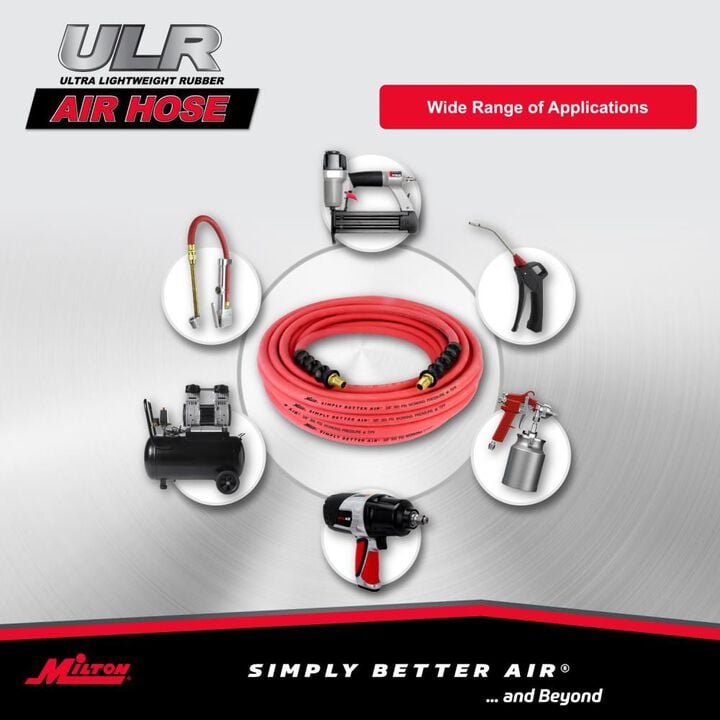 Milton 3/8 Inch ID x 50 Ft. Ultra Lightweight Rubber Hose with 1/4 Inch NPT Male Inlet Thread Ends, large image number 5