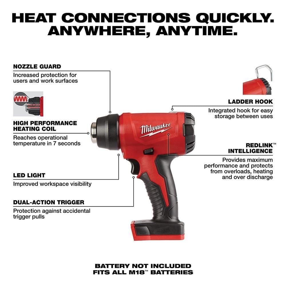 Milwaukee M18 Compact Heat Gun (Bare Tool), large image number 2
