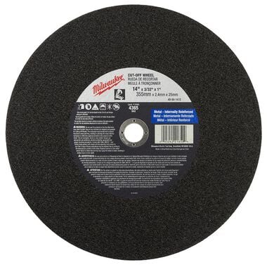Milwaukee 14 in. x 3/32 in. x 1 in. Cut-Off Wheel (Type 1)