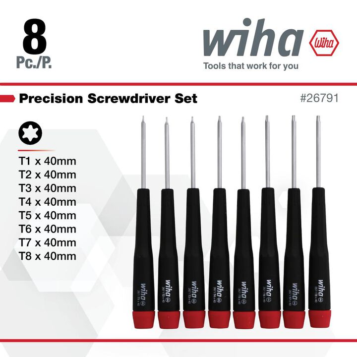 Wiha Precision Torx Screwdriver 8 piece Set, large image number 2