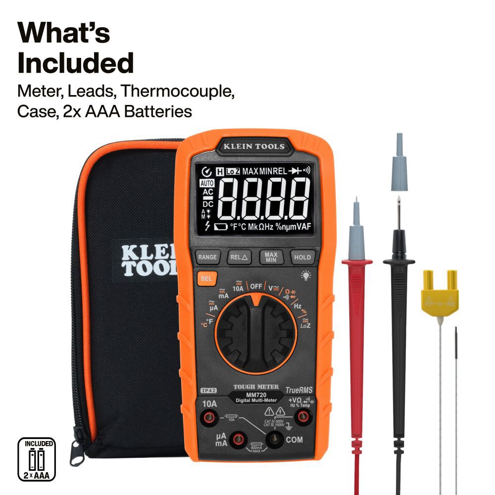Klein Tools Digital Multimeter TRMS Auto 1000V, large image number 2
