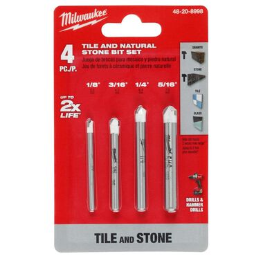 Milwaukee 4 pc Tile and Natural Stone Bit Set, large image number 8