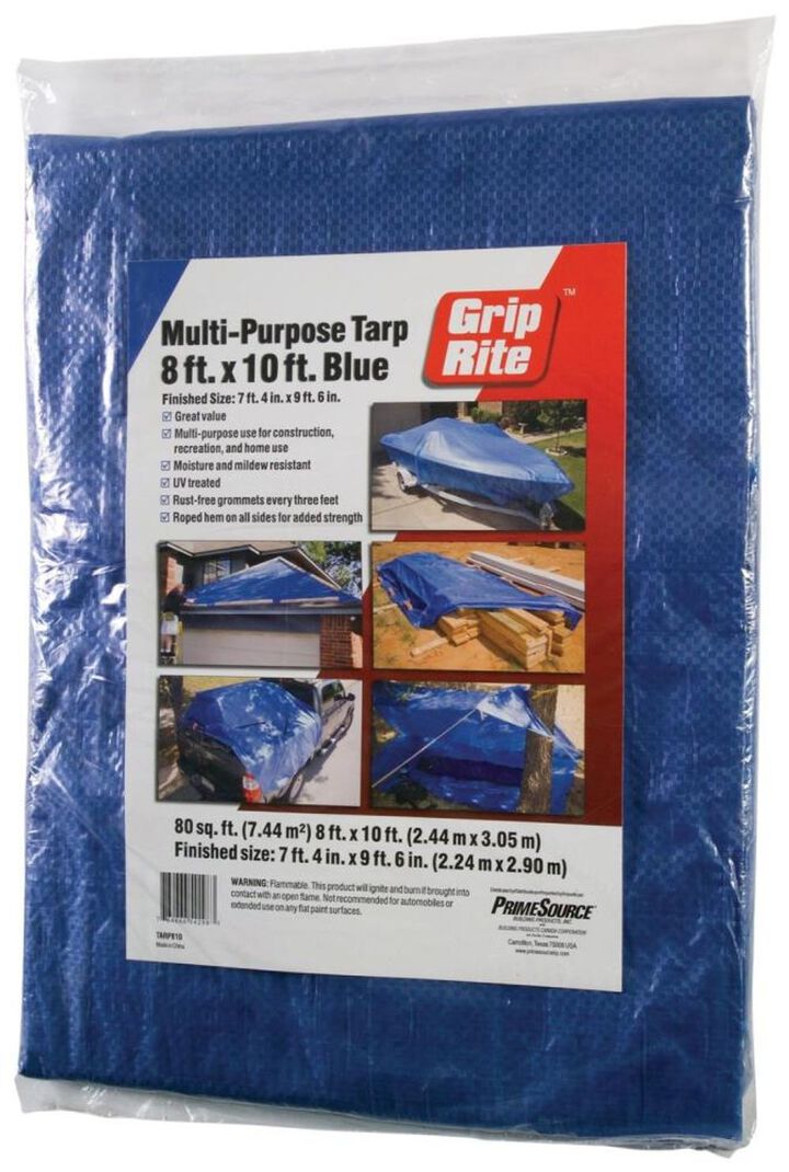 Grip Rite Economy Duty Blue Tarp - 8 x 10 Ft.