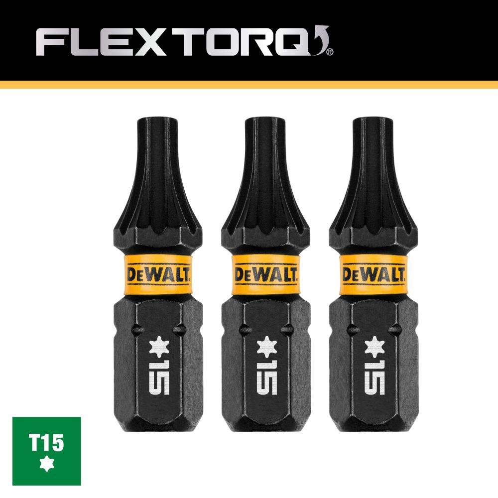 DEWALT 1In Torx T15 Flextorq 3 Pack, large image number 2