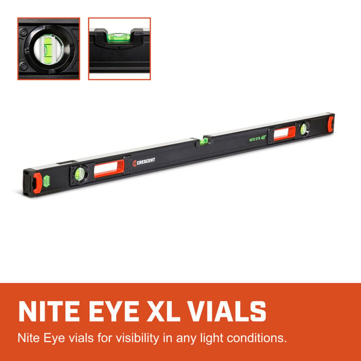 Crescent 48 Inch NITE EYE Aluminum Box Beam Level, large image number 1