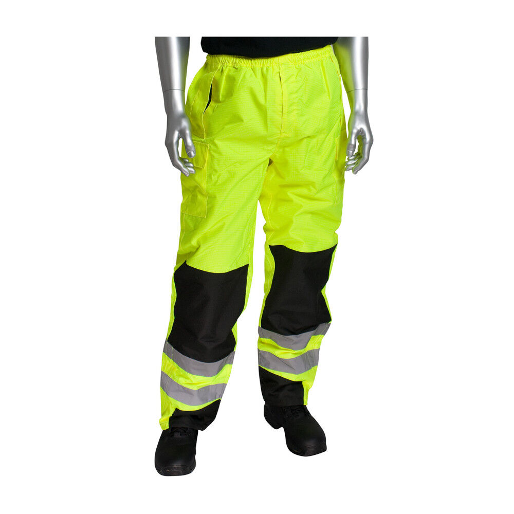 Protective Industrial Products PIP ANSI 107 Class E Ripstop Overpant Hi Vis Lime Yellow, large image number 1