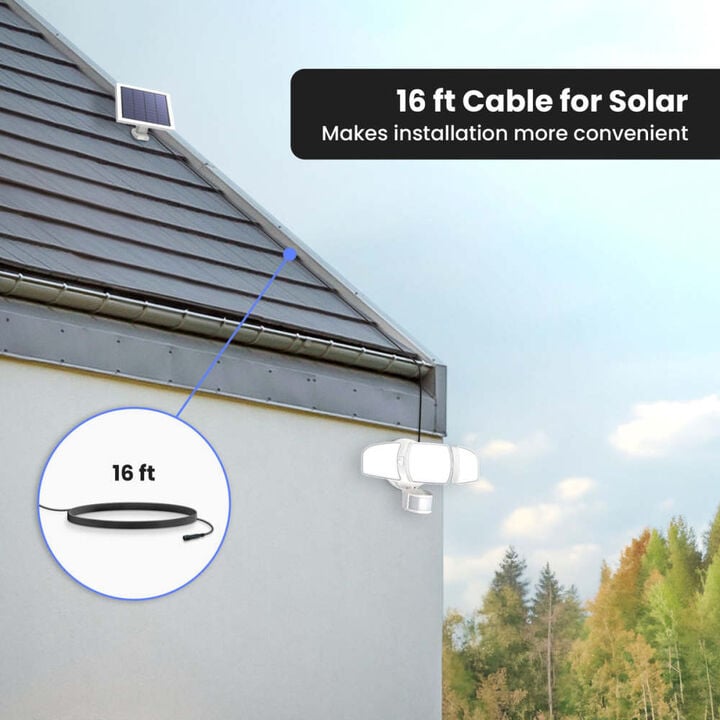 Feit Electric 13 Inch 3000 Lumens Triple Head LED Solar Floodlight White, large image number 8