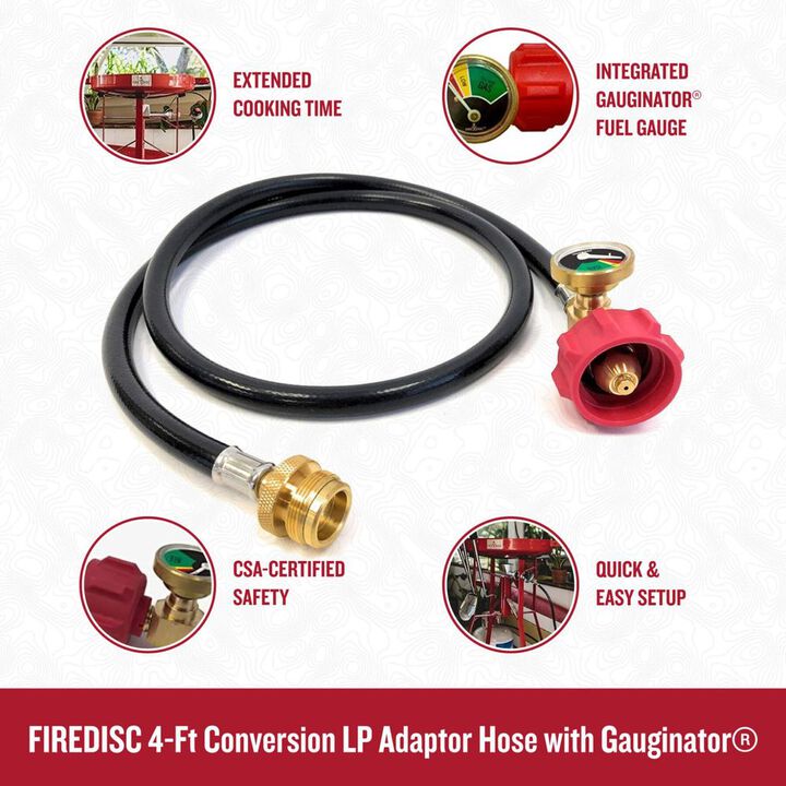 Firedisc 4 Ft. Conversion LP Adaptor Hose with Gauginator, large image number 1