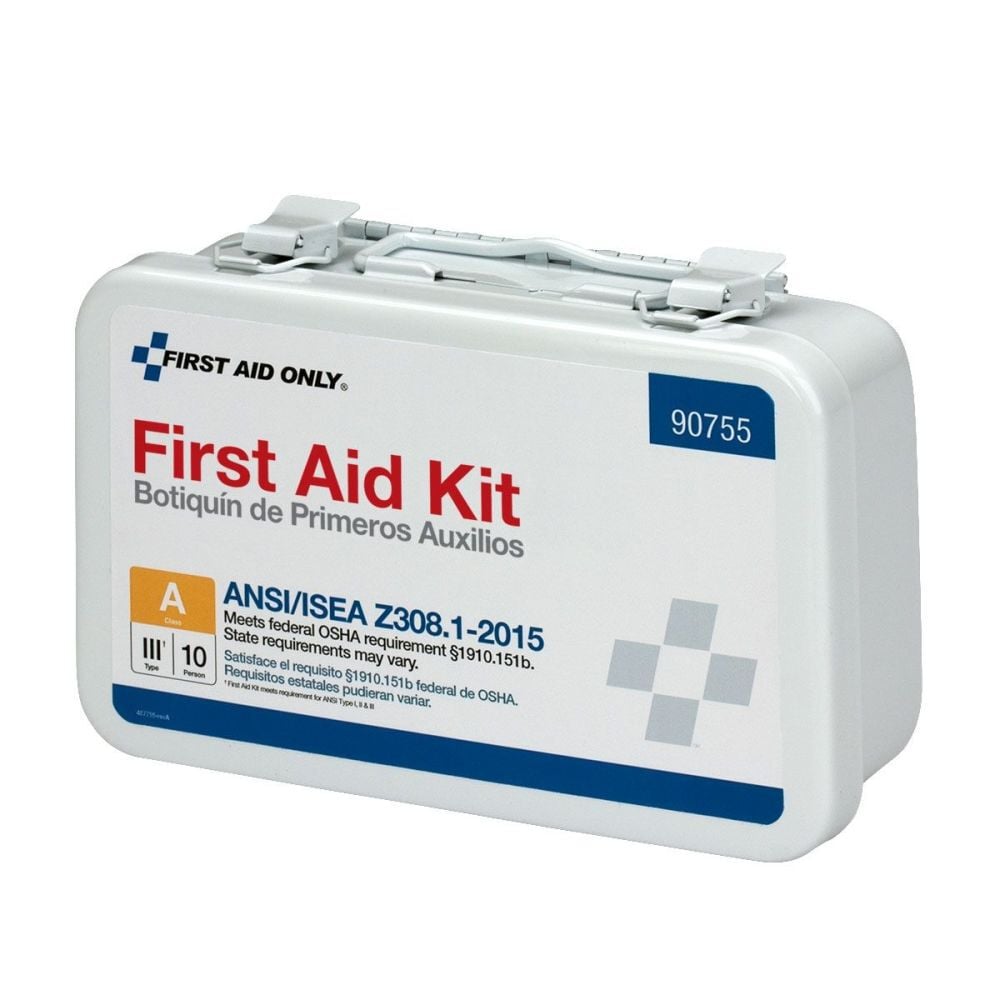 First Aid Only First Aid Kit 10 Person Bulk Metal Case ANSI A – 90755