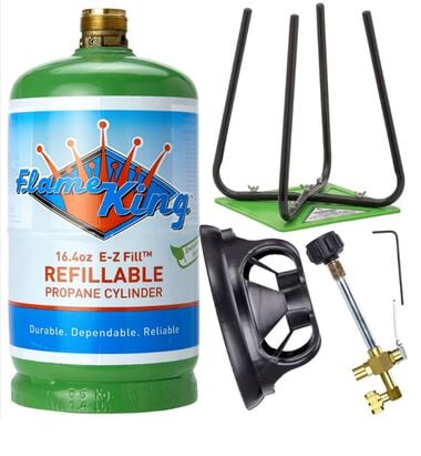 Flame King Refillable Propane 1 lb Cylinder with Refill Kit