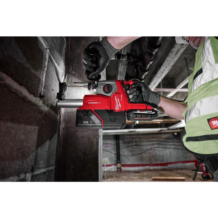 Milwaukee M18 FUEL 5/8 Inch SDS Plus Rotary Hammer with Dust Extractor Kit, large image number 10