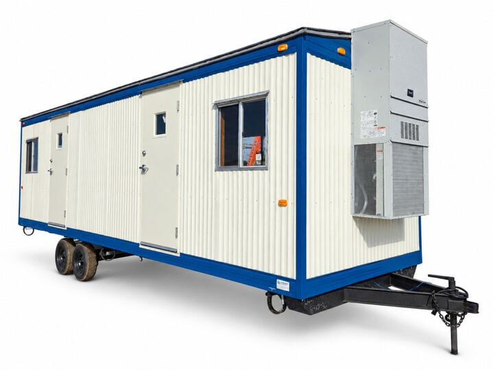 Commercial Structures 8 x 32 Ft Double Office Mobile Office Trailer with HVAC Unit